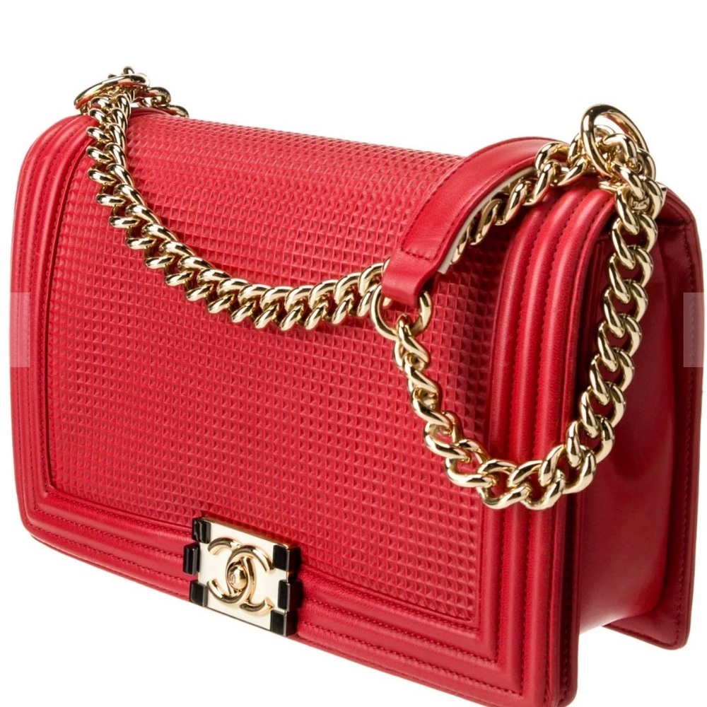 CHANEL Boy Bag Red Special Edition Leather Red